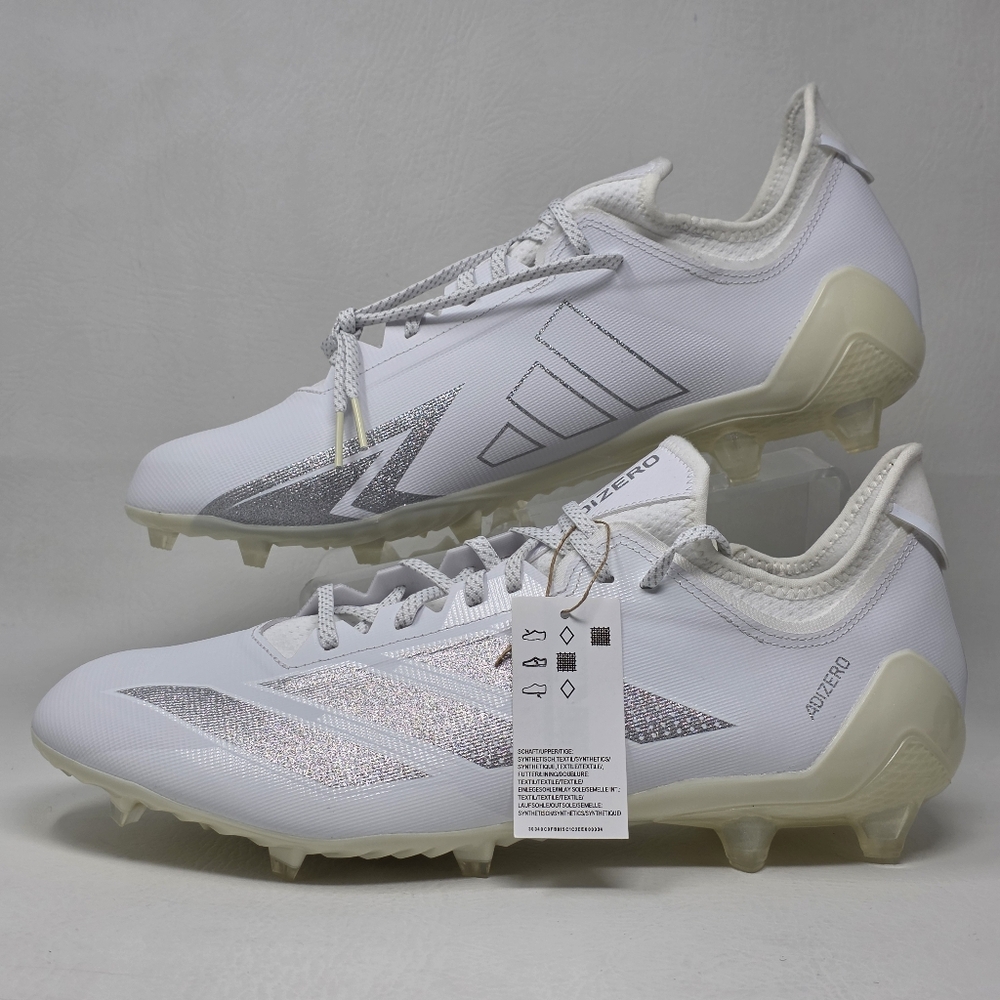 Adidas Adizero Electric 1 II Football Cleats White Silver IF1914 Men's Size 16 - Picture 3 of 12